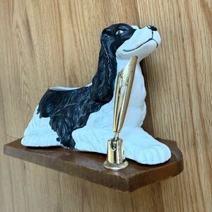 Vintage Cavalier King Charles Spaniel Dog Pen Holder Staffordshire style